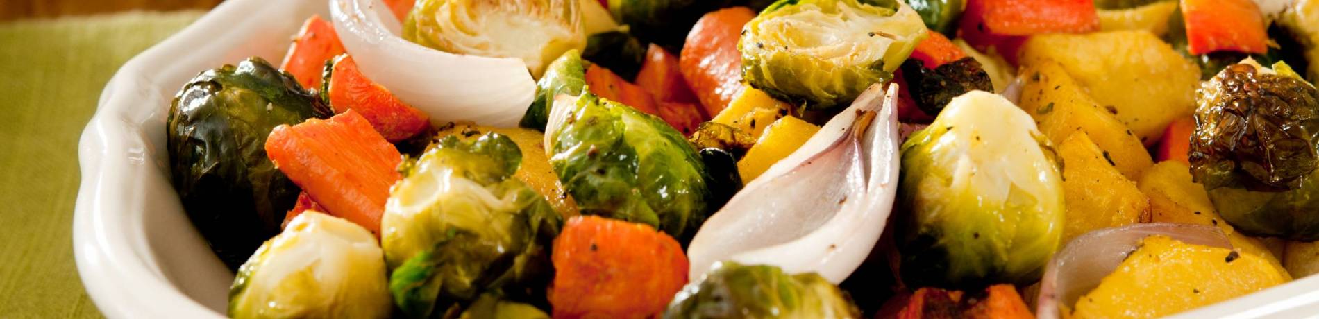 Roasted brussel sprouts with carrots
